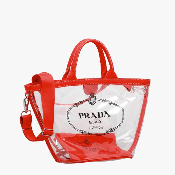 ☆PRADA コピー ☆ビニール ハンドバッグ 1BG166 rosso